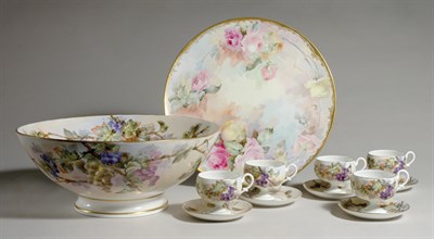 Lot 507 - Limoges Porcelain Punch Bowl and Tray;...