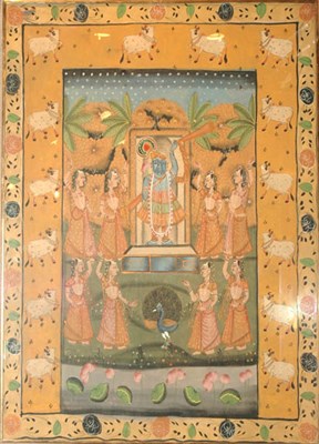 Lot 493A - Indian Canvas Painting Framed.