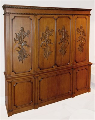Lot 164 - Georgian Style Fruitwood Breakfront Height 7...
