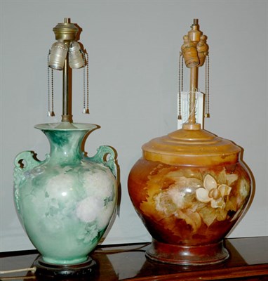 Lot 188 - Two Ceramic Floral Decorated Vasiform...