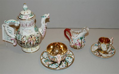 Lot 235 - Capo di Monte Style Coffee and Tea Service...