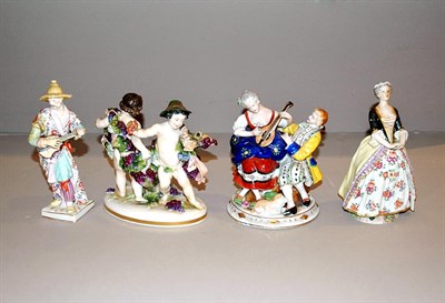 Lot 276 - Nine Meissen Style Porcelain Figures Including...