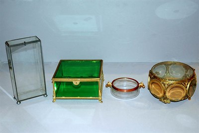 Lot 282 - Five Metal Mounted Glass Boxes; Together with...