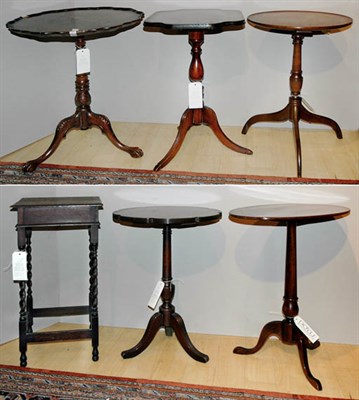 Lot 165 - Five Georgian Style Mahogany Tripod Tables;...
