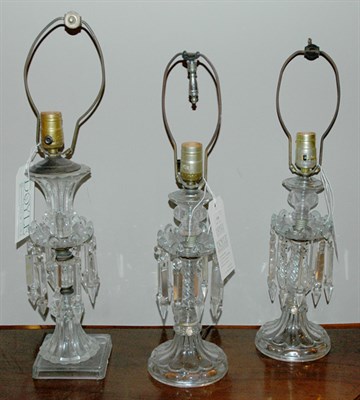 Lot 160 - Pair of Baccarat Style Glass Lamps; Together...