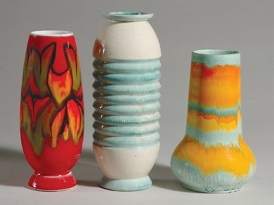 Lot 169 - Three Art Pottery Vases Circa 1950 Comprising...