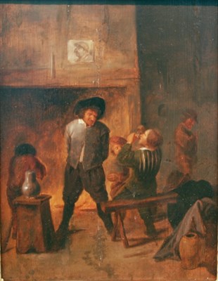 Lot 2045 - School of Adrian Brouwer Tavern Scene Oil on...