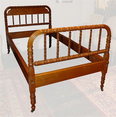 Lot 126 - Pair of Jenny Lind Style Fruitwood Twin Beds...