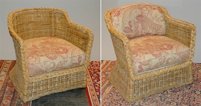 Lot 127 - Pair of Wicker Armchairs