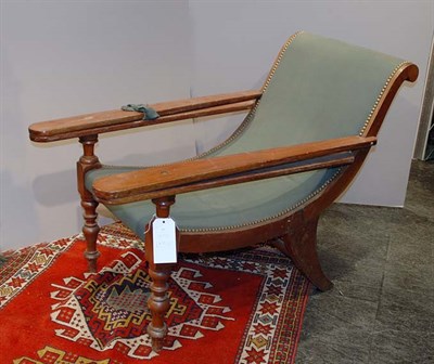 Lot 145 - Upholstered Mahogany Lounge Chair