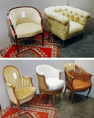 Lot 148 - Miscellaneous Group of Five Upholstered Tub...