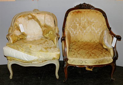 Lot 153 - Two Louis XV Style Armchairs Including a...