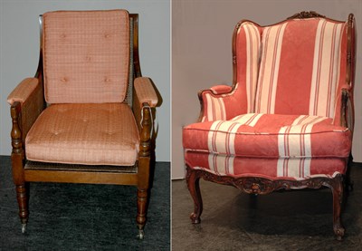Lot 155 - Two Upholstered Walnut Armchairs Comprising a...