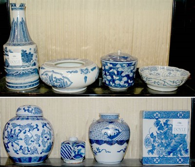 Lot 186 - Miscellaneous Group of Eight Asian Style Blue...