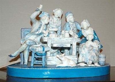 Lot 193 - Continental Blue and White Porcelain Figure Group
