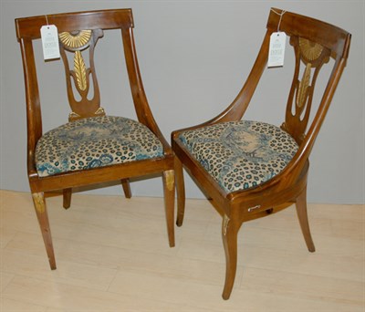 Lot 194 - Pair of Empire Style Parcel Gilt and Stained...