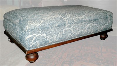Lot 432 - Blue and White Upholstered Ottoman Height 18...