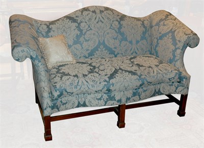 Lot 517 - Georgian Style Upholstered Mahogany Camel Back...