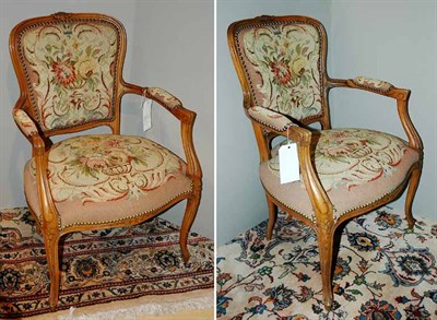 Lot 640 - Pair of Louis XV Style Needlepoint Upholstered...