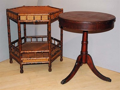 Lot 217 - Georgian Style Mahogany Drum Table; Together...