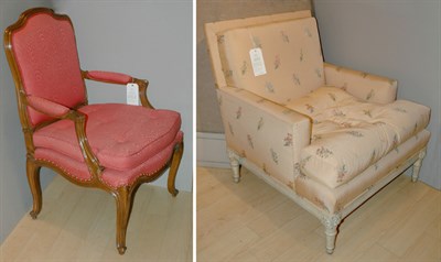 Lot 219 - Two French Style Upholstered Armchairs