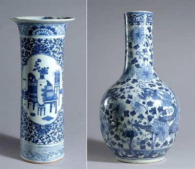 Lot 1221 - Two Chinese Blue and White Glazed Porcelain...