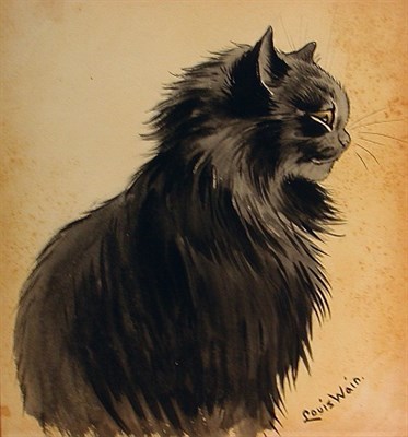 Lot 2081 - Louis Wain British, 1860-1939 PROFILE OF A CAT...