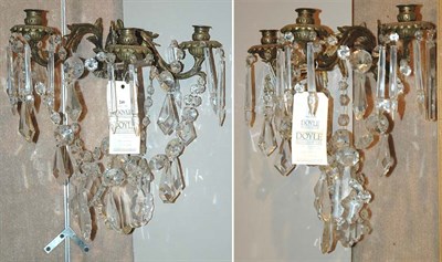 Lot 240 - Pair of Louis XV Style Gilt-Metal and Glass...