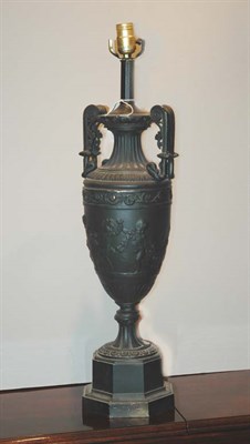 Lot 253 - Neoclassical Style Black Basalt Urn-Form Lamp...