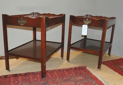 Lot 254 - Pair of Georgian Style Mahogany Two-Tier Side...