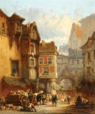 Lot 2013 - Leonard Saurfelt French, b.1840 VILLAGE MARKET...