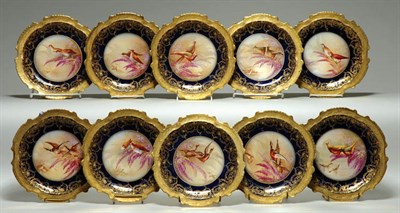 Lot 2280 - Ten Limoges Porcelain Game Plates Each of...
