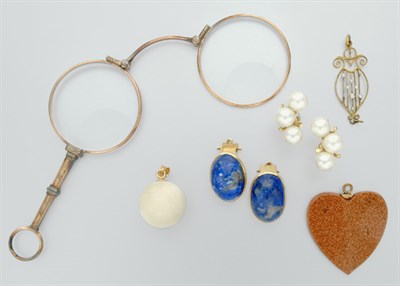 Lot 243 - Group of Assorted Jewelry and Lorgnette