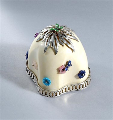 Lot 2287 - Metal and Hardstone Mounted Faux Ivory Footed...
