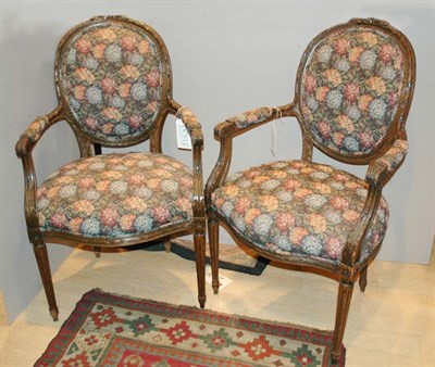 Lot 298 - Set of Six Louis XV Style Upholstered Walnut...