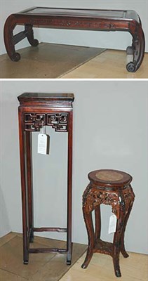 Lot 316 - Two Asian Hardwood Stands; Together with an...