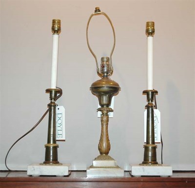 Lot 318 - Three Neoclassical Style Patinated-Metal and...