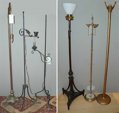 Lot 327 - Group of Six Metal Floor Lamps