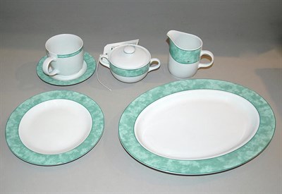 Lot 329 - Mint Green and White Porcelain Dinner Service...