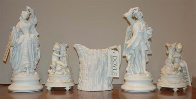 Lot 357 - Group of Five Bisque Porcelain Articles...