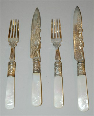 Lot 372 - English Mother-of-Pearl Handled Flatware...