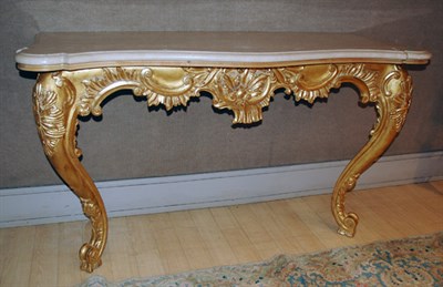 Lot 448 - Louis XV Style Marble Top Gilt-Wood Console...