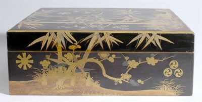 Lot 1022 - Japanese Black and Gold Lacquered Box 19th...