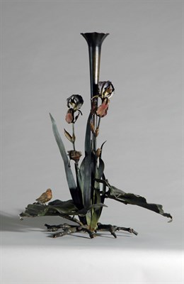 Lot 2392 - Art Nouveau Style Cold Painted Bronze Vase...