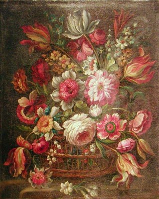 Lot 2030 - Flemish School 19th Century FLORAL STILL LIFE...