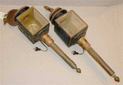 Lot 529 - Pair of Georgian Style Carriage Lamps