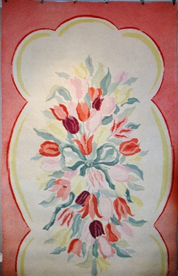 Lot 659 - George Wells Tulip Hooked Rug Approximately 10...