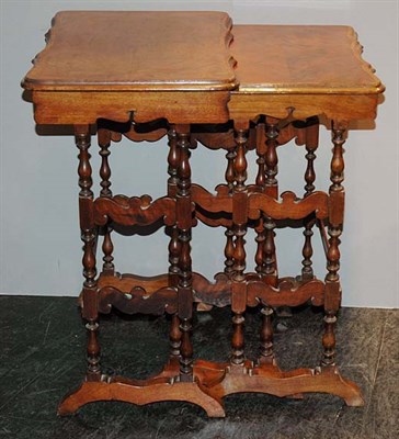 Lot 230 - Victorian Style Walnut Nest of Three Tables...
