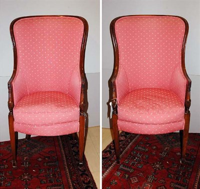 Lot 615 - Pair of Victorian Style Upholstered Mahogany...