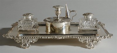 Lot 2302 - William IV Silver Plated Standish 19th Century...